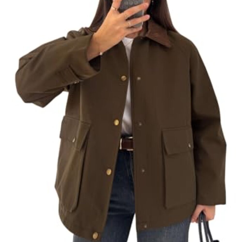 Casual Cargo Jacket Lightweight Button Front Long… - image 2